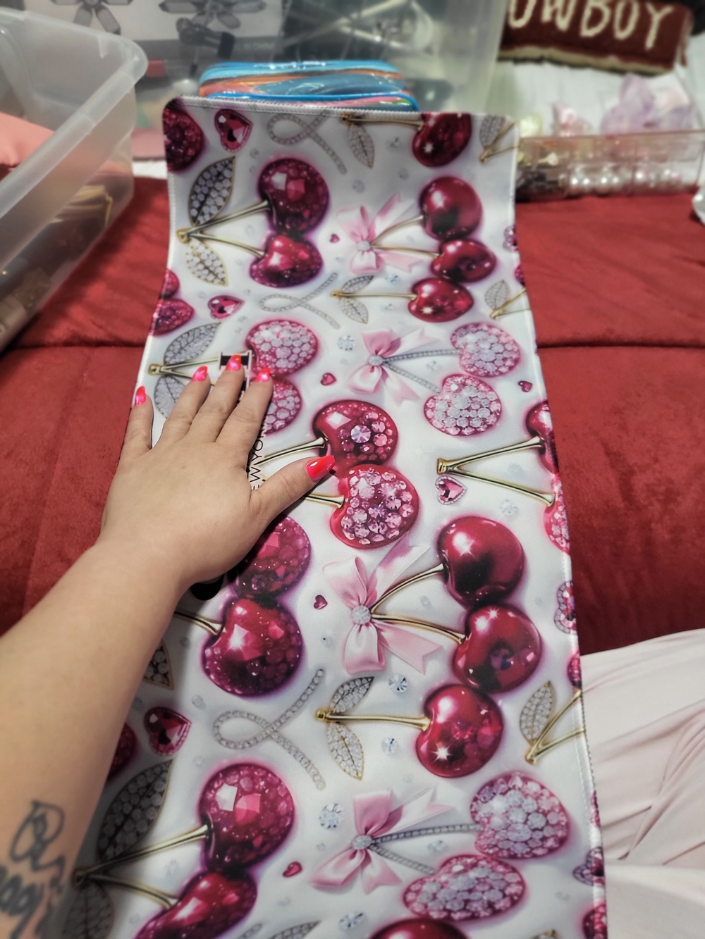 Girls Pink Cherry Print Dress - Cute Sparkle Design